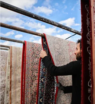 خشک کردن قالی در قالیشویی یزد